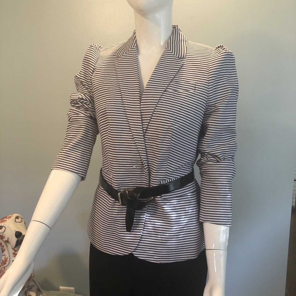 JCrew striped cotton suit jacket